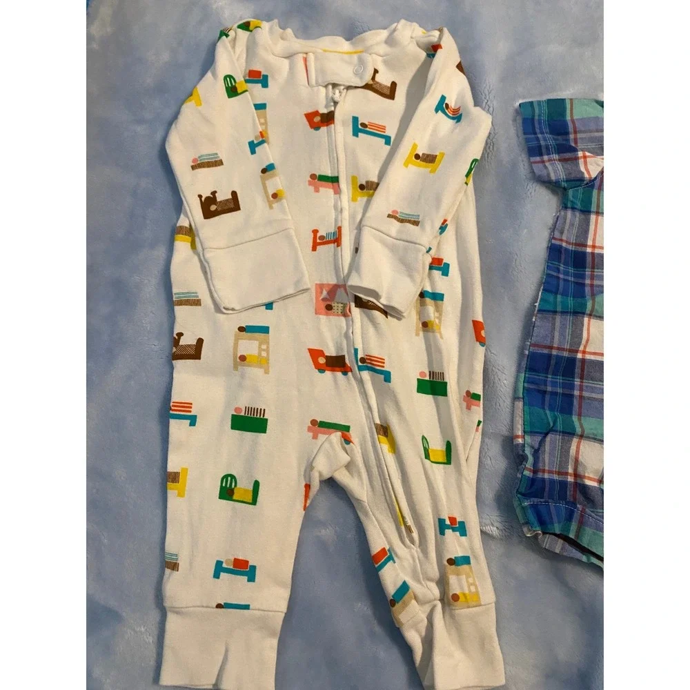 Baby Boys 3pc Bundle Christian Robinson Carters Plaid Batman Cape 0-3M Rompers